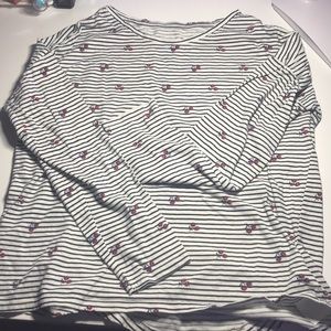 Cute Striped Flower Top